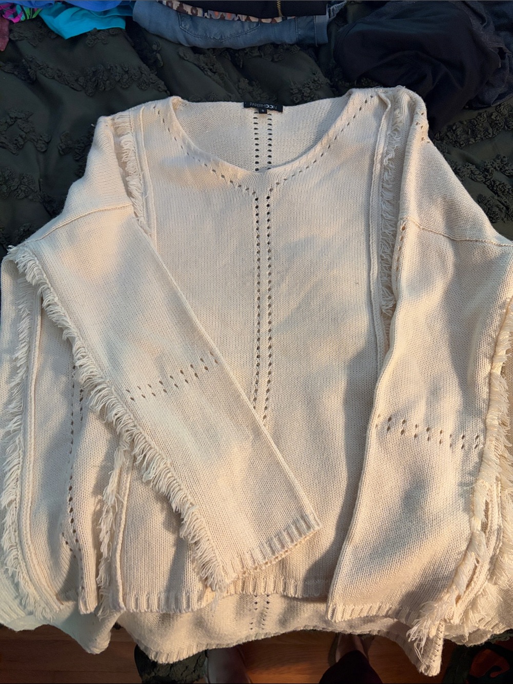 Cozy Ivory Fringe Knit Sweater - Women